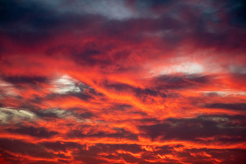 Fototapeta na wymiar dramatic fire sky with clouds