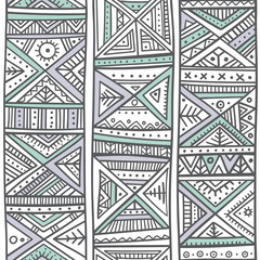 Tribal African seamless pattern in boho style with ethnic ornaments.