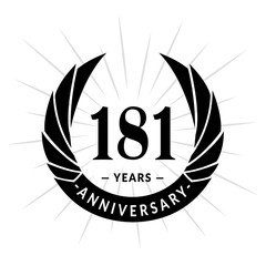 181 years anniversary. Elegant anniversary design. 181 years logo. 
