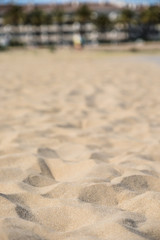 Fototapeta na wymiar Beach sand with narrow depht of field