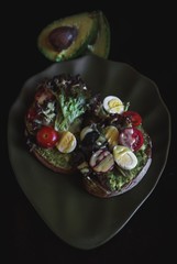Fototapeta na wymiar Delicious Avocado Tartine in a Restaurant