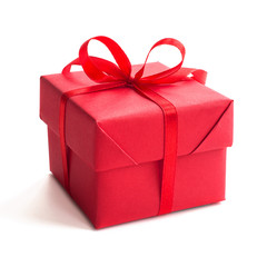 Red gift boxe on white
