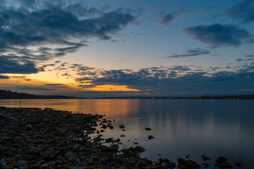 Magnificent sea sunset near Varna city.
