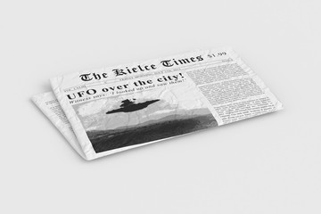 newspaper white background isolated. 3d rendering