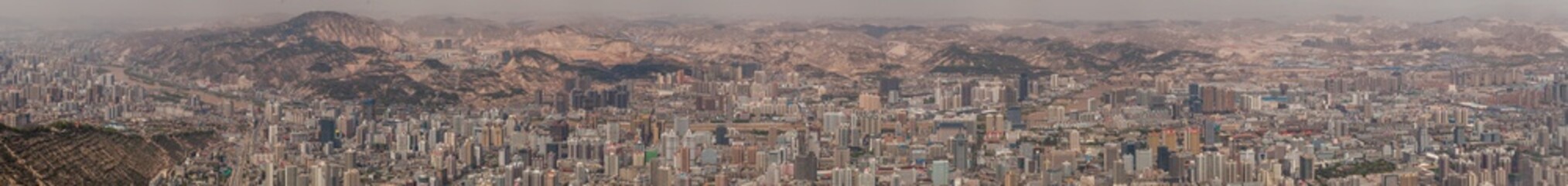  LANZHOU, CHINA - APRIL 12,2015: Industrial city which is located on the shores of the Yellow River and was a major stop on the Silk Road, China.