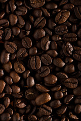 Coffee beans on the table background blurred abstract blurred