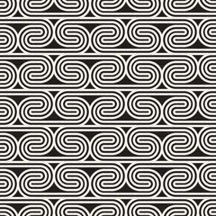 Fototapeta premium Vector seamless lines mosaic pattern. Modern stylish abstract texture. Repeating geometric spiral lines