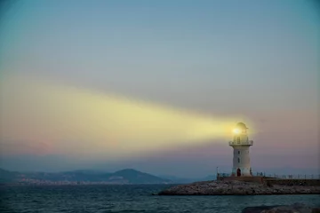Deurstickers view light of lighthouse © de Art