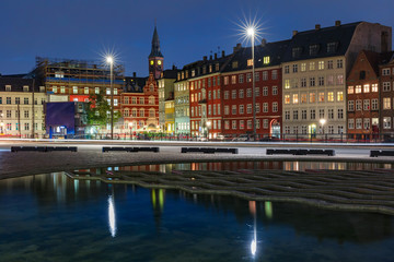 Fototapeta na wymiar Night Copenhagen, Denmark