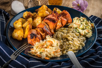 Grilled meat shashlik