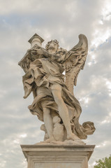 Marble statue of an angel in Rome, Italy.