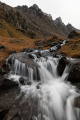 Unknown waterfall next to Nupur in east fjords, Iceland
