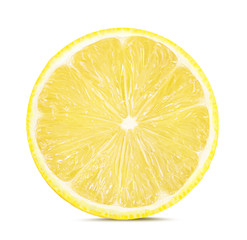 Fresh lemon slises isolated on white background with clipping path