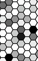 Black honeycomb with a gradient color. Isometric geometry. 3D illustration