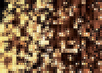 Abstract background of golden New Year blurred lights of the garlands