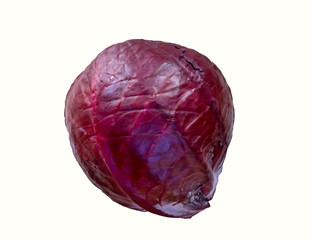 Fresh cabbage isolated on white background.