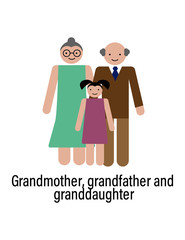 Grandmother, grandfather and granddaughter icon can be used for web, logo, mobile app, UI, UX