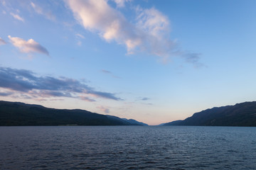 Fototapeta na wymiar sunset view of Loch Ness, Scotland