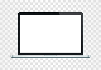 Modern Laptop Computer Vector Mockup Isolated