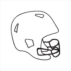 Doodle style football helmet sports equipment