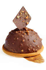 Isolated chocolate cake