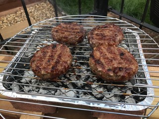 burgers on the grill