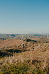 panoramic view of rural landscape tuscany