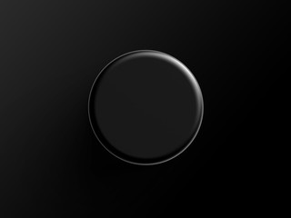 Black product pedestal on black background top view. Platform for design visualization . Product promotion stand. 3d rendering