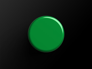 Green product pedestal on black background top view. Platform for design visualization . Product promotion stand. 3d rendering