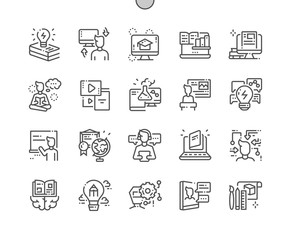 Learning Well-crafted Pixel Perfect Vector Thin Line Icons 30 2x Grid for Web Graphics and Apps. Simple Minimal Pictogram