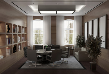conference room, meeting room, interior visualization, 3D illustration