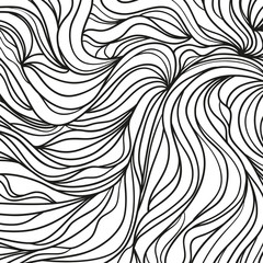 Chaos waved wallpaper. Chaotic pattern. Tangled texture with lines. Background with stripes and waves. Print for banners, posters, flyers and textiles. Black and white illustration for design