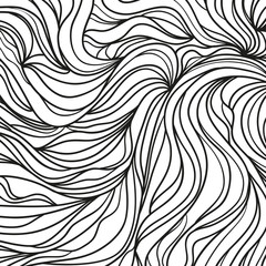 Fototapeta premium Chaos waved wallpaper. Chaotic pattern. Tangled texture with lines. Background with stripes and waves. Print for banners, posters, flyers and textiles. Black and white illustration for design