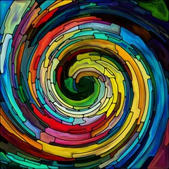 Deurstickers Visualization of Spiral Color © agsandrew