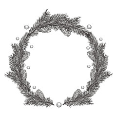 Christmas hand drawn wreath