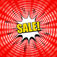 Comic red advertising template