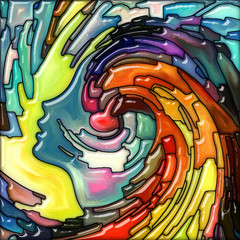 Human Stained Glass Swirl Wave