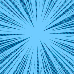 Obraz premium Comic book page blue background