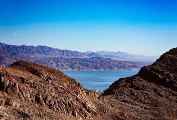Beauty view on Eilat from Negev desert