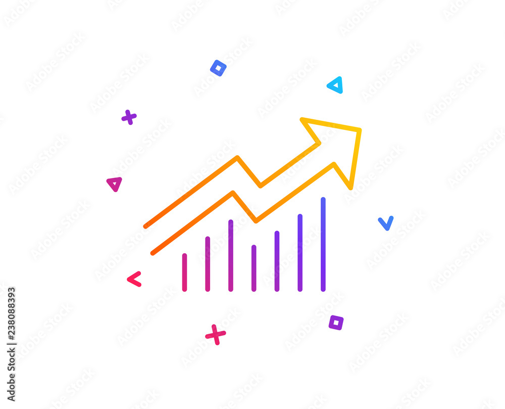 Aufkleber chart line icon. report graph or sales growth sign. analysis and statistics data symbol. gradient li