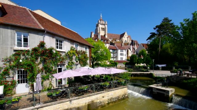 the town Dole and church in France