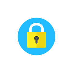 Lock icon. Vector round flat icon