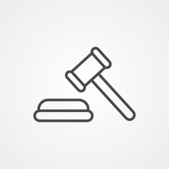 Law hammer vector icon sign symbol