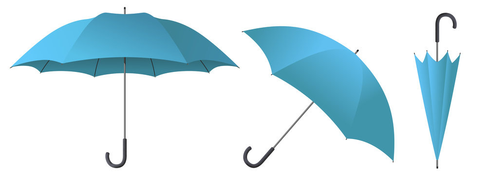 cyan umbrella vector illustration