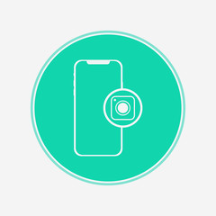 Phone with camera vector icon sign symbol