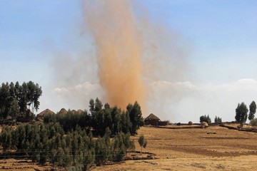 A small tornado at the highlands of Ethiopia.