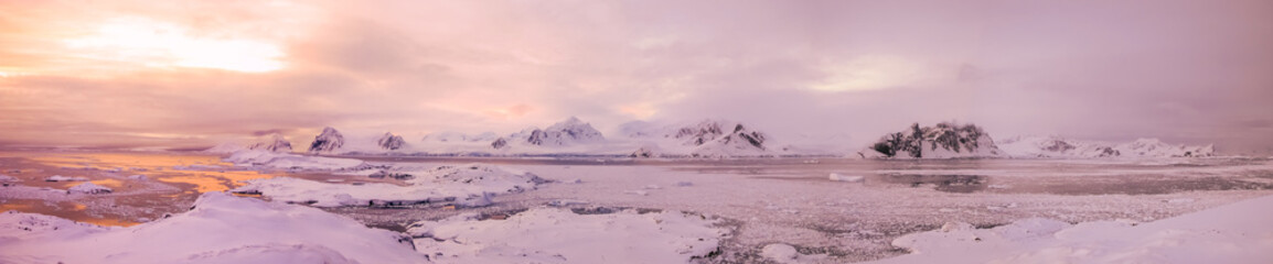 Color gradient during at twilight in Antarctica. Vernadsky Station. Shot from the Galindez Island, 2008.