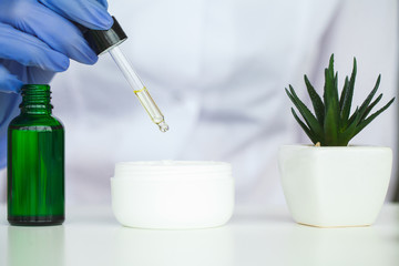 Skin care. Cosmetic science holistic plant lab organic skin