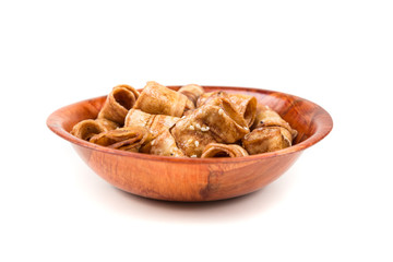 Sesame seed sprinkled dehydrated glazed banana strips