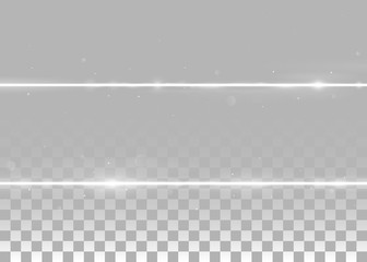 Two lines with light effects. Isolated on black background. Vector illustration, eps 10.